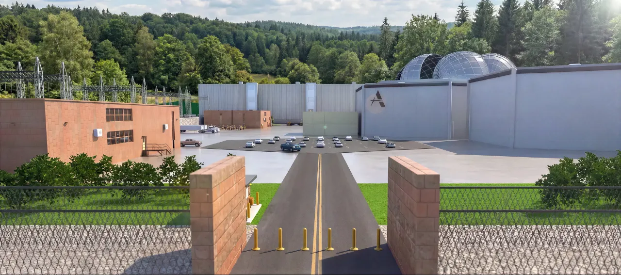 Applied Atomics nuclear power facility from above